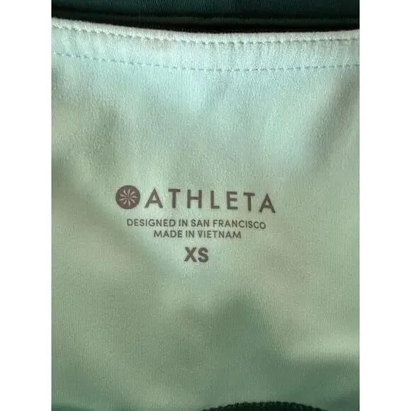Athleta Elation Asym 7/8 Tight In Powervita Womens Size XS Green EUC - Picture 7 of 10